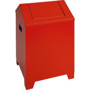 Entsorgungsbehälter, Stahlblech, rot, 73 l, B 400 x T 400 x H 680 mm, Deckel mit Pendeldeckel Entsorgungsbehälter, Stahlblech, rot, 73 l, B 400 x T 400 x H 680 mm, Deckel mit Pendeldeckel