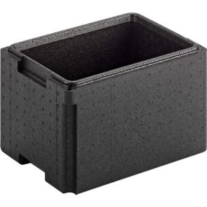 EPP-Isolierbox für Isolierbehälter, 12 l, mit Griffleiste, stapelbar, L 370 x B 270 x H 232 mm, schwarz EPP-Isolierbox für Isolierbehälter, 12 l, mit Griffleiste, stapelbar, L 370 x B 270 x H 232 mm, schwarz