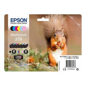 Epson Multipack 378 – 6er-Pack – Schwarz, Gelb, Cyan, Magenta, hellmagentafarben, hell Cyan – original – Tintenpatrone Epson Multipack 378 – 6er-Pack – Schwarz, Gelb, Cyan, Magenta, hellmagentafarben, hell Cyan – original – Tintenpatrone