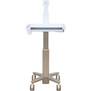 Ergotron CareFit™ 2.0 Dokumentationswagen, mit Gelenk für Display, bis 27′, 2 Ablageebenen, auf Rollen, weiß/warmgrau Ergotron CareFit™ 2.0 Dokumentationswagen, mit Gelenk für Display, bis 27′, 2 Ablageebenen, auf Rollen, weiß/warmgrau