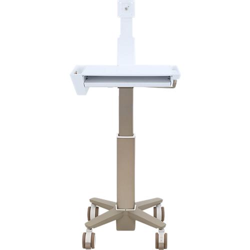 Ergotron CareFit™ 2.0 Dokumentationswagen, mit Gelenk für Display, bis 27', 2 Ablageebenen, auf Rollen, weiß/warmgrau