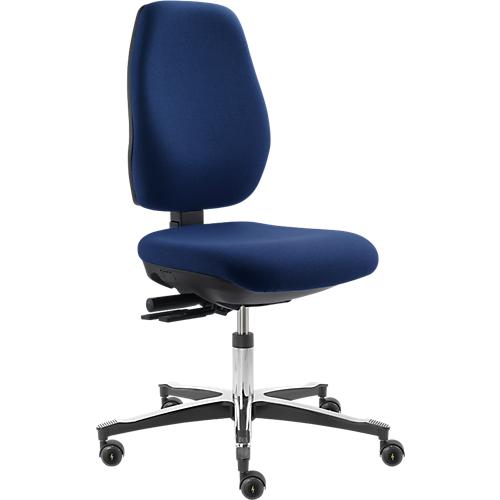 ESD-Arbeitsdrehstuhl Industry Tec classic IS 2087, ohne Armlehnen, Syncro®-Tension, hohe Rückenlehne, dunkelblau