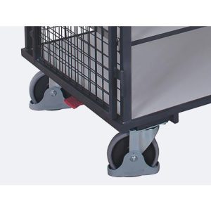 ESD-Schrankwagen, Stahl/Spanplatte, Graphitgrau/ Lichtgrau, 5 Etagen, 1045 x 685 mm, Dach und Doppelflügeltür, abschließbar, EasySTOP, bis 500 kg ESD-Schrankwagen, Stahl/Spanplatte, Graphitgrau/ Lichtgrau, 5 Etagen, 1045 x 685 mm, Dach und Doppelflügeltür, abschließbar, EasySTOP, bis 500 kg