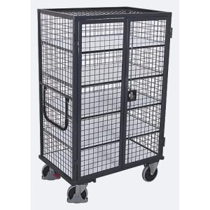 ESD-Schrankwagen, Stahl/Spanplatte, Graphitgrau/ Lichtgrau, 5 Etagen, 1245 x 785 mm, Dach und Doppelflügeltür, abschließbar, EasySTOP, bis 500 kg ESD-Schrankwagen, Stahl/Spanplatte, Graphitgrau/ Lichtgrau, 5 Etagen, 1245 x 785 mm, Dach und Doppelflügeltür, abschließbar, EasySTOP, bis 500 kg