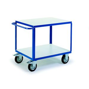 ESD-Tischwagen mit 2 Ladeflächen, 1000 x 700 mm, Tragkraft 500 kg ESD-Tischwagen mit 2 Ladeflächen, 1000 x 700 mm, Tragkraft 500 kg