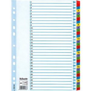 Esselte Karton-Register Mylar, Zahlen 1-31 Esselte Karton-Register Mylar, Zahlen 1-31