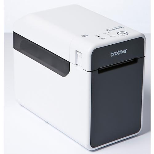 Etikettendrucker Brother TD-2120N, 152 mm/Sek., USB/USB Host/LAN, für 19-63 mm breite Etiketten, B 110 x T 215 x H 172 mm, weiß-grau