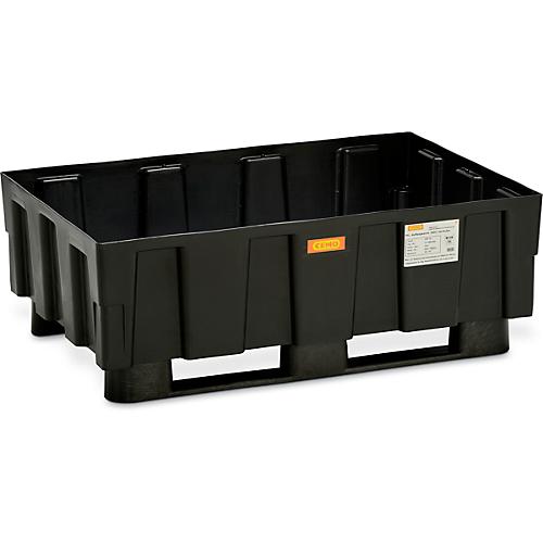 EURO-Auffangwanne 250/2 CEMO, Polyethylen, mit 2 Kufen, mit Zulassung, B 1205 x T 805 x H 430 mm, ohne Gitterrost
