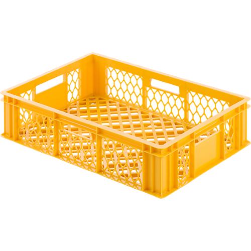Euro Box Bäcker-Kasten, lebensmittelecht, Inhalt 27 L, durchbrochene Version, gelb-orange