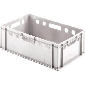 Euro Box Fleischkasten, lebensmittelecht, Inhalt 35,3 L, geschlossene Version, weiß