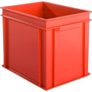 Euro Box Serie EF 4320, aus PP, Inhalt 29,5 L, geschlossene Wände, Unterfassgriff, rot Euro Box Serie EF 4320, aus PP, Inhalt 29,5 L, geschlossene Wände, Unterfassgriff, rot