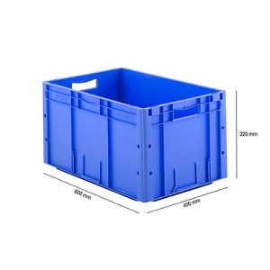 Euro Box Serie LTF 6320, aus PP, Inhalt 62,7 L, Durchfassgriff, blau Euro Box Serie LTF 6320, aus PP, Inhalt 62,7 L, Durchfassgriff, blau