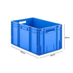 Euro Box Serie MF 6320, aus PP, Inhalt 62,3 L, Durchfassgriff, blau Euro Box Serie MF 6320, aus PP, Inhalt 62,3 L, Durchfassgriff, blau