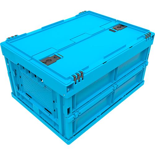 EURO-Maß Faltbox 4322 DL, mit Deckel, für Lager- und Mehrwegtransport, Inhalt 19 L, blau