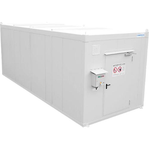 F-SAFE Gefahrstoffcontainer F90 BLS 24120 DIBt, isoliert, RAL 9002 grauweiß, B 12110 x T 2443 x H 2549 mm, 3300 l Auffangvolumen