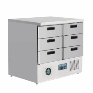 POLAR Kühltisch mit 6 Schubladen 240L, 903x700x880mm – GN1/1 POLAR Kühltisch mit 6 Schubladen 240L, 903x700x880mm – GN1/1