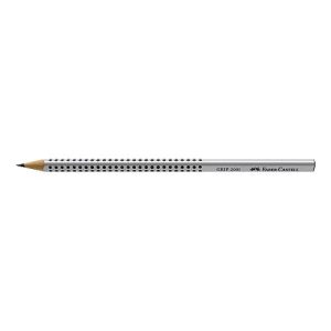 FABER-CASTELL Bleistift Grip 2001, HB, 12 Stück, silber