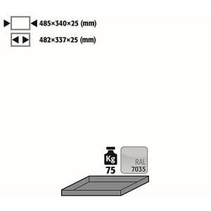 Fachboden Standard für asecos Druckgasflaschenschränke, Stahlblech, lichtgrau, B 485 x T 340 x H 25 mm, bis 75 kg Fachboden Standard für asecos Druckgasflaschenschränke, Stahlblech, lichtgrau, B 485 x T 340 x H 25 mm, bis 75 kg