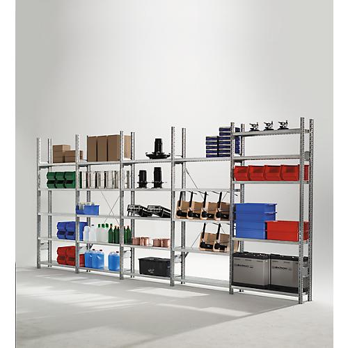 Fachbodenregal R3000, B 5155 x H 2278 mm, Grund-/Anbauregal, 25 Böden verzinkt, 600 mm Tiefe