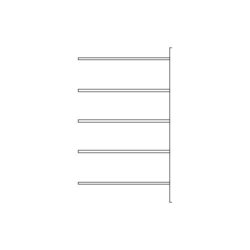Fachbodenregal SSI Schäfer R3000, Anbauregal, 5 verzinkte Böden, Tiefe 400 mm, Fachlast 150 kg, B 1345/1315 x H 1960 mm