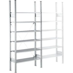 Fachbodenregal SSI Schäfer R3000, Grundregal, 5 Fachböden, Fachlast 200 kg, B 1055 x T 500 x H 2278 mm, verzinkter Stahl