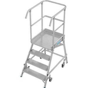Fahrbare Podestleiter Krause Stabilo Professional, einseitig begehbar, 1×4 Stufen, 600 x 700 mm Plattform, 3000 mm Arbeitshöhe Fahrbare Podestleiter Krause Stabilo Professional, einseitig begehbar, 1×4 Stufen, 600 x 700 mm Plattform, 3000 mm Arbeitshöhe