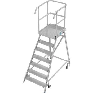 Fahrbare Podestleiter Krause Stabilo Professional, einseitig begehbar, 1×7 Stufen, 600 x 700 mm Plattform, 3700 mm Arbeitshöhe Fahrbare Podestleiter Krause Stabilo Professional, einseitig begehbar, 1×7 Stufen, 600 x 700 mm Plattform, 3700 mm Arbeitshöhe