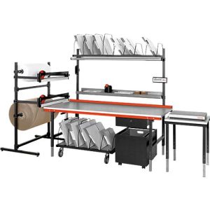 Fahrbarer Container für Pack- und Arbeitstisch Rocholz System 2000, bis 30 kg, B 500 x T 650 x H 525 mm, Stahlblech, hellgrau Fahrbarer Container für Pack- und Arbeitstisch Rocholz System 2000, bis 30 kg, B 500 x T 650 x H 525 mm, Stahlblech, hellgrau