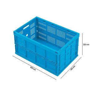 Faltbox im EURO-Maß FK 643-61, ohne Deckel, 60 l, blau Faltbox im EURO-Maß FK 643-61, ohne Deckel, 60 l, blau