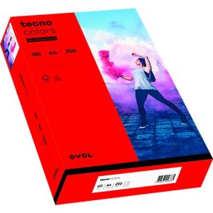 Farbiges Kopierpapier tecno colors, DIN A4, 120 g/m², intensivrot, 1 Paket = 250 Blatt Farbiges Kopierpapier tecno colors, DIN A4, 120 g/m², intensivrot, 1 Paket = 250 Blatt