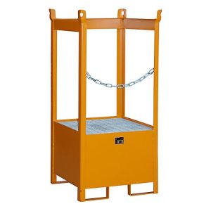 Fass-Stapelpalette Bauer FSP-1, seitlich offen, Kap. 1 x 200 l Fass, orange Fass-Stapelpalette Bauer FSP-1, seitlich offen, Kap. 1 x 200 l Fass, orange