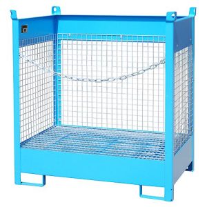 Fass-Stapelpalette Bauer FSP-2 D, Wände aus Drahtgitter, für 2 x 200 l Fass, blau Fass-Stapelpalette Bauer FSP-2 D, Wände aus Drahtgitter, für 2 x 200 l Fass, blau