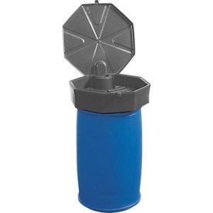 Fasstrichter, Polyethylen, blau, Ø 670 x H 230 mm, Füllvolumen 22 l, mit Deckel Fasstrichter, Polyethylen, blau, Ø 670 x H 230 mm, Füllvolumen 22 l, mit Deckel