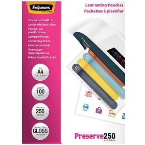 FELLOWES Laminierfolien, DIN A4, 250 mic., 100 Stück FELLOWES Laminierfolien, DIN A4, 250 mic., 100 Stück
