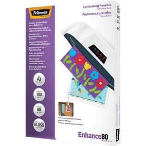 FELLOWES Laminierfolien, selbstklebend, DIN A3, 80 mic., 100 Stück FELLOWES Laminierfolien, selbstklebend, DIN A3, 80 mic., 100 Stück