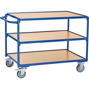 fetra® leichter Tischwagen, 3 Böden, 1000 x 700 mm