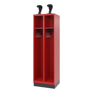 Feuerwehrspind C+P Evolo EXPERT, 2 Abteile, mit Sockel, B 600 x T 500 x H 1950 mm, RAL 3000 Feuerrot/RAL 7016 Anthrazitgrau Feuerwehrspind C+P Evolo EXPERT, 2 Abteile, mit Sockel, B 600 x T 500 x H 1950 mm, RAL 3000 Feuerrot/RAL 7016 Anthrazitgrau