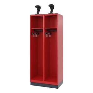 Feuerwehrspind C+P Evolo EXPERT, 2 Abteile, mit Sockel, B 800 x T 500 x H 1950 mm, RAL 3000 Feuerrot/RAL 7016 Anthrazitgrau Feuerwehrspind C+P Evolo EXPERT, 2 Abteile, mit Sockel, B 800 x T 500 x H 1950 mm, RAL 3000 Feuerrot/RAL 7016 Anthrazitgrau
