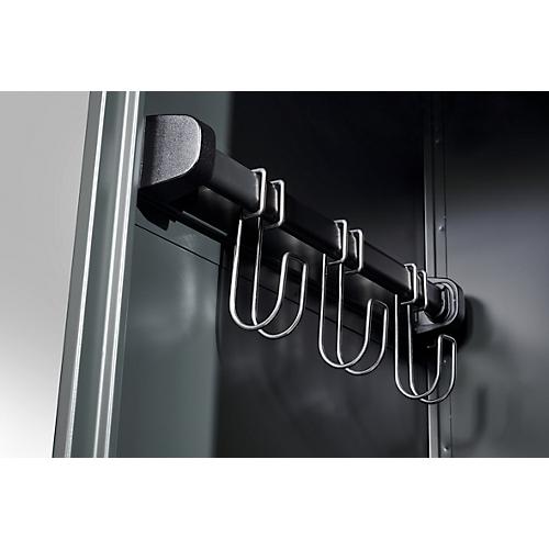 Feuerwehrspind C+P Evolo Kombi, 2 Abteile für 1 Person, ohne Helmhalter, Bodengleiter, B 700 x T 500 x H 1850 mm, RAL 3000 Feuerrot
