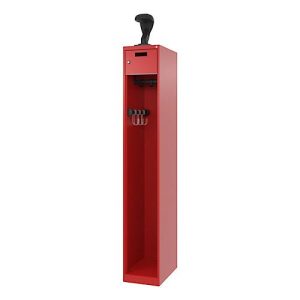 Feuerwehrspind C+P Evolo PRAKTUS, 1 Abteil, Helmhalter, mit Sockel, Bodengleiter, B 300 x T 500 x H 1850 mm, RAL 3000 Feuerrot Feuerwehrspind C+P Evolo PRAKTUS, 1 Abteil, Helmhalter, mit Sockel, Bodengleiter, B 300 x T 500 x H 1850 mm, RAL 3000 Feuerrot