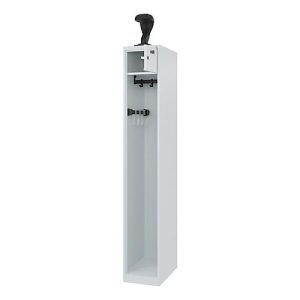 Feuerwehrspind C+P Evolo PRAKTUS, 1 Abteil, Helmhalter, mit Sockel, Bodengleiter, B 300 x T 500 x H 1850 mm, RAL 7035 Lichtgrau Feuerwehrspind C+P Evolo PRAKTUS, 1 Abteil, Helmhalter, mit Sockel, Bodengleiter, B 300 x T 500 x H 1850 mm, RAL 7035 Lichtgrau