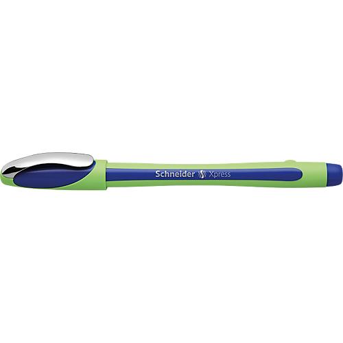 Fineliner Schneider Xpress, Strichstärke 0,8 mm, dokumentenecht, ergonomisch geformt, Kunststoff & Edelstahl, Schreibfarbe blau, 10 Stück