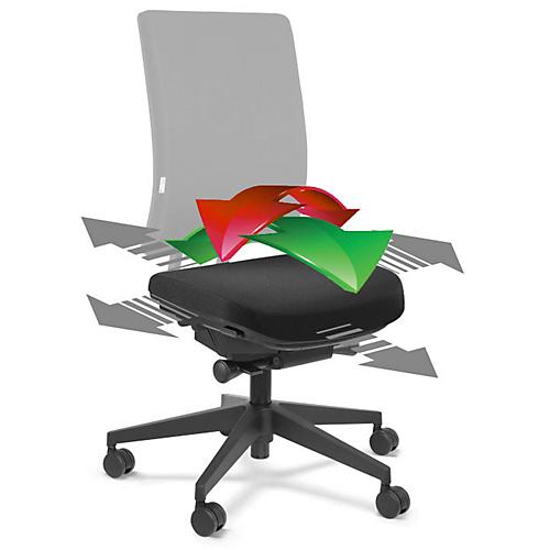 Flexsitzfläche, für Bürostuhl SSI Project, arretierbar, für aktiv bewegtes Sitzen