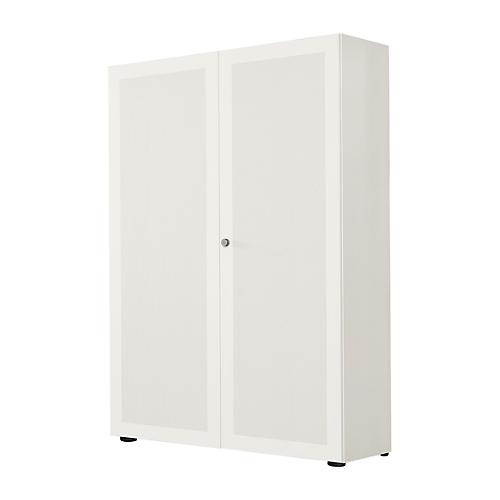 Flügeltürenschrank, 2-türig, Akustikfront, 1000 x 2300 mm, 6 OH, weiß