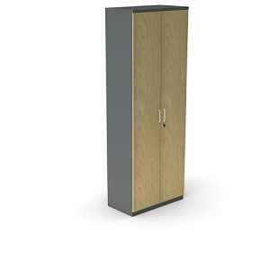 Flügeltürenschrank BEXXSTAR, 6 Ordnerhöhen, Holztüren, H 2225 mm, dunkelgrau/Eiche Flügeltürenschrank BEXXSTAR, 6 Ordnerhöhen, Holztüren, H 2225 mm, dunkelgrau/Eiche