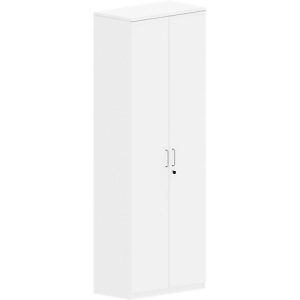 Flügeltürenschrank BEXXSTAR, 6 Ordnerhöhen, Holztüren, H 2225 mm, weiß
