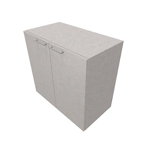 Flügeltürenschrank SOLUS PLAY, 2 OH, Griff oben, B 800 x T 440 x H 748 mm, Ceramic grey