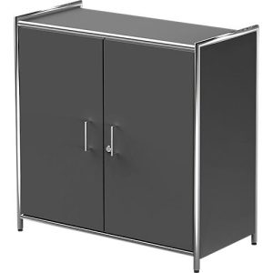 Flügeltürenschrank Toledo, mit Sichtrückwand, abschließbar, 2 OH, B 800 x T 380 x H 780 mm, anthrazit Flügeltürenschrank Toledo, mit Sichtrückwand, abschließbar, 2 OH, B 800 x T 380 x H 780 mm, anthrazit
