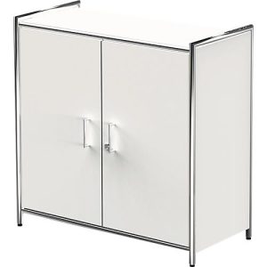 Flügeltürenschrank Toledo, mit Sichtrückwand, abschließbar, 2 OH, B 800 x T 380 x H 780 mm, weiß Flügeltürenschrank Toledo, mit Sichtrückwand, abschließbar, 2 OH, B 800 x T 380 x H 780 mm, weiß