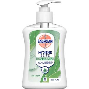 Flüssigseife Sagrotan Aloe Vera, antibakteriell, dermatologisch getestet, weiß, 250 ml, in Pumpspender Flüssigseife Sagrotan Aloe Vera, antibakteriell, dermatologisch getestet, weiß, 250 ml, in Pumpspender